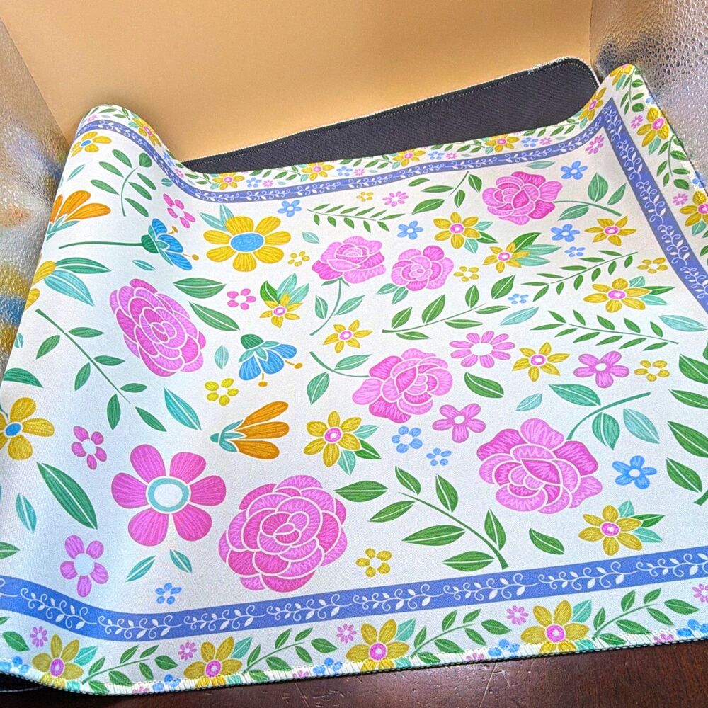Multicolor Floral Rectangular Floor mat, Fabric/Rubber Non-Slip 16”x34”